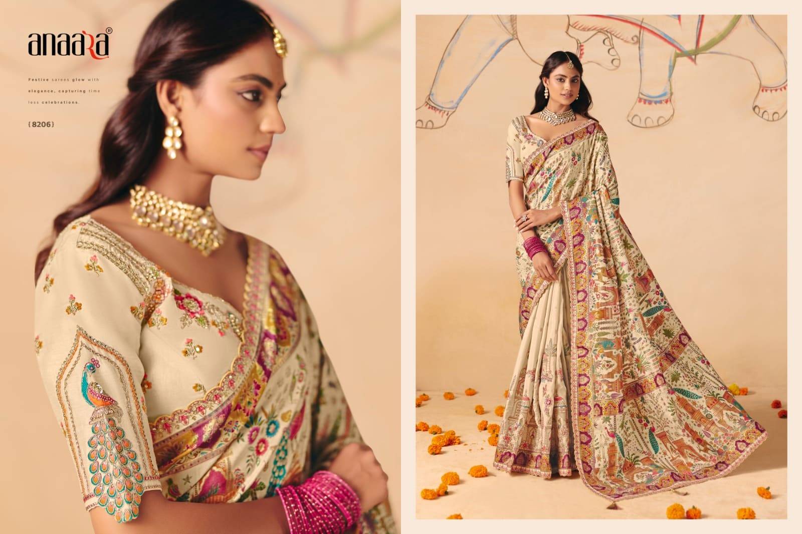 Anaara 8200 Series By Tathastu 8201 to 8212 Series Indian Traditional Bridal Wear Collection Beautiful Stylish Fancy Colorful Party Wear & Occasional Wear Silk Sarees At Wholesale Price